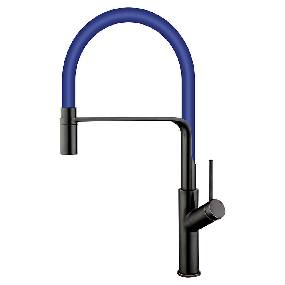 YUNDOOM OEM Brass Grifo Swivel Griferia Cocina Torneria Blue Rubber Grifo Black Water Tap Cuisine Robinet Kitchen Sink Faucet