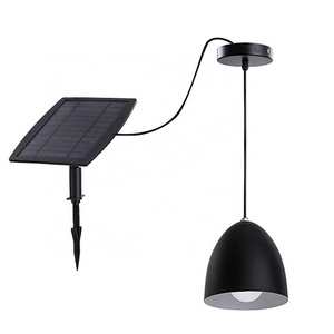 IP55 Waterproof Iron Lithium Battery Garden Ceiling Light Wall Mounted Indoor Led Solar Droplights Pendant Light