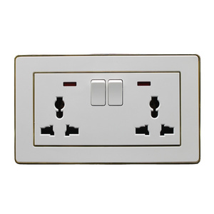 UK standard double 13A multi switched  socket with light