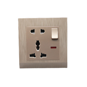 British standard PC plate electrical 5 pin socket universal wall socket