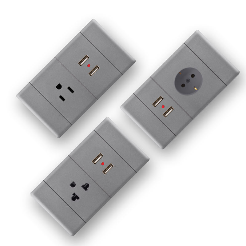 Factory Switch Electrical Plug Outlet 2 USB and 2 US 3 pin Switch and Socket