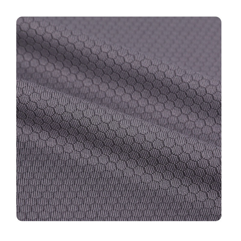 Soccer hexagonal mesh quick-drying moisture wicking sports T-shirt knitted polyester elastic mesh fabric