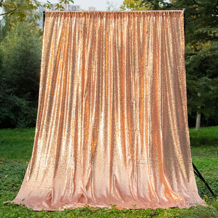 Cheaper Fabric Luxury Gold Wedding Backdrop Wedding Decorations Sequin Curtain Backdrop