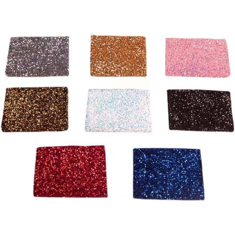 colorful  customization velvet base sequin fabric 100% polyester party dress soft blue color velvet sequin fabric