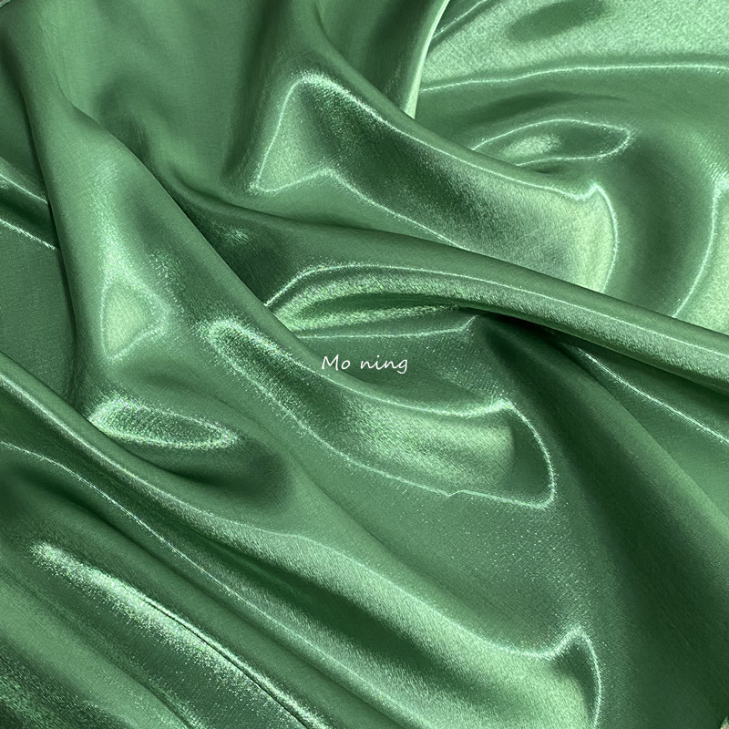 Bright Liquid Water Glazed Satin Fabric Smooth and Hard Metal Glazed Crystal Silk Wedding Dress Shiny Lining Fabric