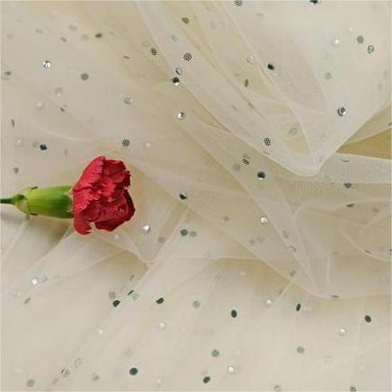 High quality soft  mesh fabric bridle wedding Dress fabric sequin Diamond lace tulle fabric