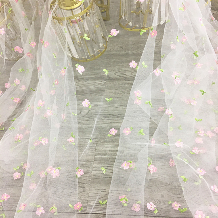 100% polyester wedding dress party use tulle mesh floral maglia floreale lace fabric wholesale embroidery net mesh flower cloth