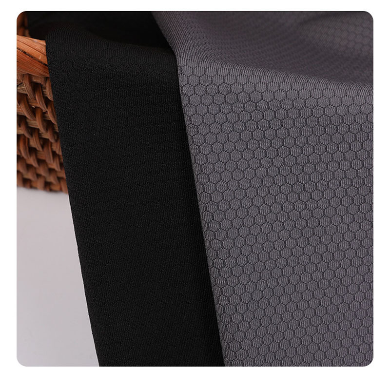 Soccer hexagonal mesh quick-drying moisture wicking sports T-shirt knitted polyester elastic mesh fabric