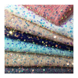 New Fashion Wholesale Sequin Fabrics Yarn Dyed Fancy White Pink Silver French Luxury Sequin Lace Fabrics for Party Stage Dress