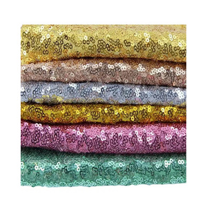 Multicolored Textile Sequin Fabric Polyester Satin Fabric With Shiny Sequin Fabric Dress for Whole Sale