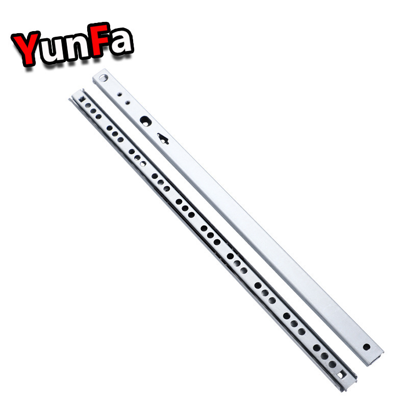 Factory Furniture Cabinet 17mm 2-Fold Mini Ball Bearing Drawer Runner Telescopic Channels Two way Drawer Slide