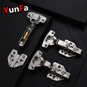 3D Adjustable Hydraulic Soft Closing Buffering Furniture Cabinet Hinge Clip On Self-discharge Stainless Steel Door Hinge