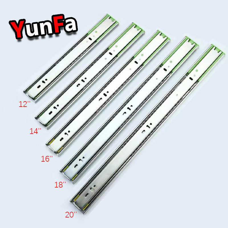 Buffering Shut Self Close Drawer Rail Auto Lock Popup Hydraulic Telescopic Channel Ball Bearing 45mm Soft Close Drawer Slide