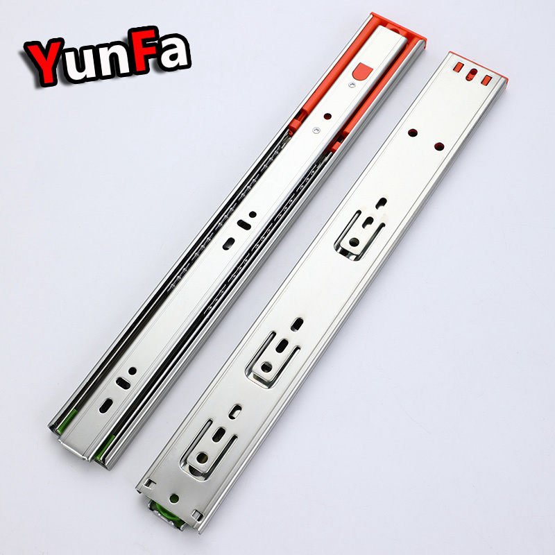 3 fold 45mm Drawer Slide Auto Popup Touch Self Open Rebound Drawer Rail Telescopic Channel Soft Close Push Open Drawer Slide