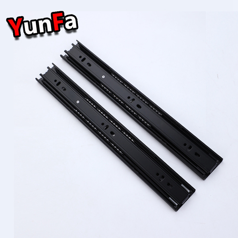 45mm Drawer Slide Runner Rail Pull Out Heavy Duty 4512 3-Fold Ball Bearing Drawer Rail Sliding Telescope Channel Drawer Slide