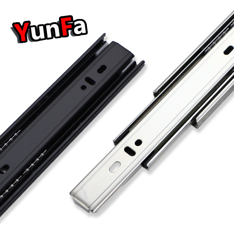 45mm Drawer Slide Runner Rail Pull Out Heavy Duty 4512 3-Fold Ball Bearing Drawer Rail Sliding Telescope Channel Drawer Slide