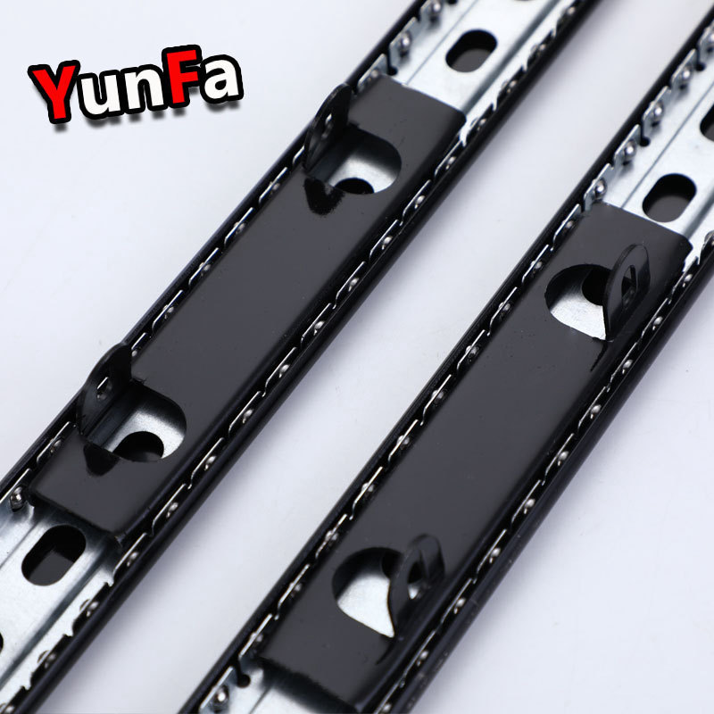 Factory Customized 2-fold 35mm Two way Drawer Slide TV Cabinet Fitting Slide Runner Double way Under Mount Bayonet Drawer Track