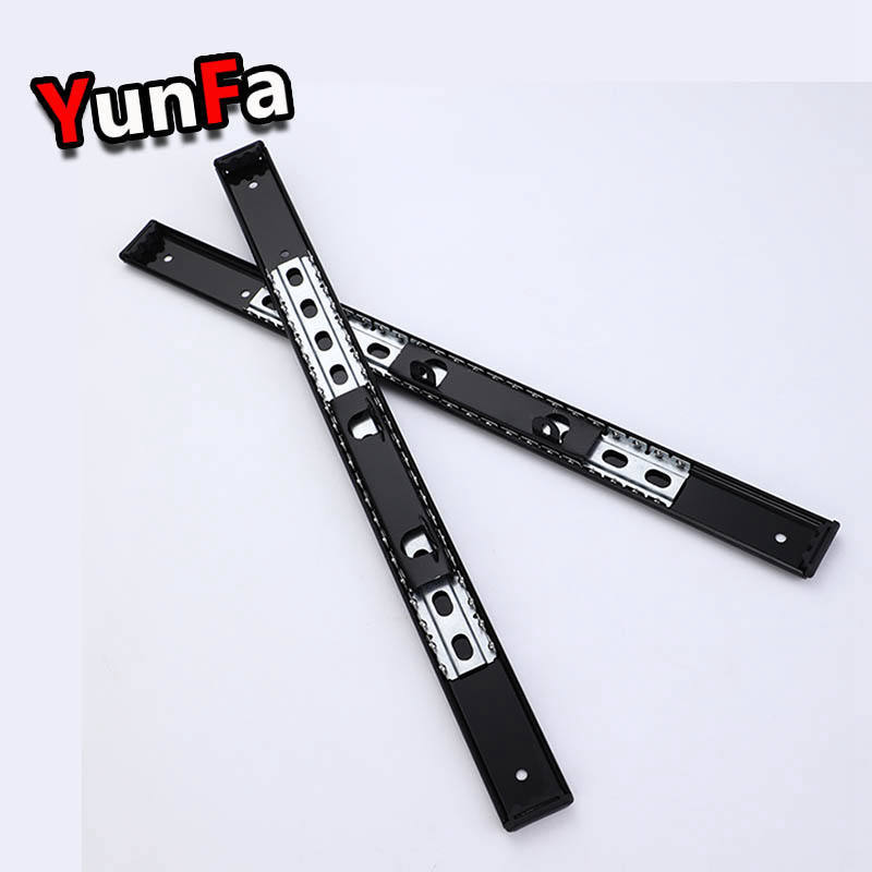 Factory Customized 2-fold 35mm Two way Drawer Slide TV Cabinet Fitting Slide Runner Double way Under Mount Bayonet Drawer Track