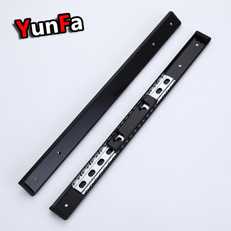 Factory Customized 2-fold 35mm Two way Drawer Slide TV Cabinet Fitting Slide Runner Double way Under Mount Bayonet Drawer Track