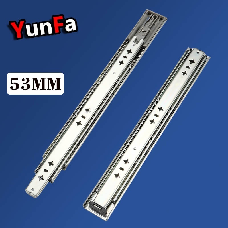 Heavy Duty 3 Section 53mm Truck Industrial Telescopic Slide Rail 700mm 28 inch Lockable Drawer Slide