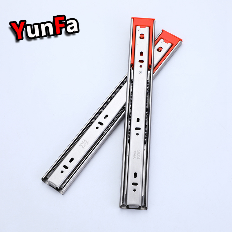 Jieyang Waterproof 45mm SS201 SS304 Ball Bearing Drawer Guides Channel Telescopic Stainless Steel Soft Close Drawer Slide