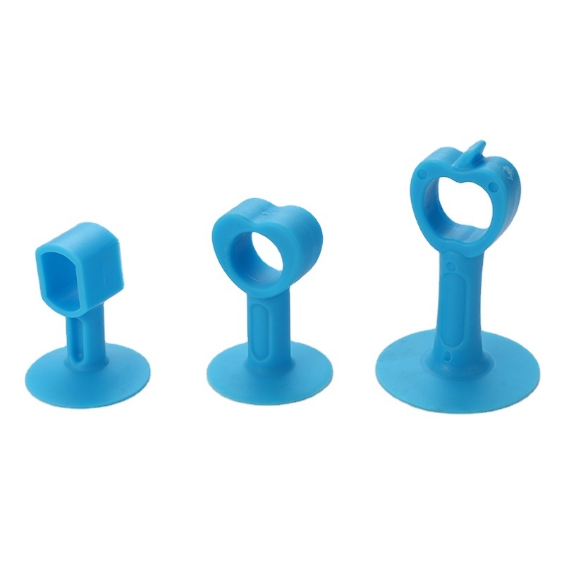 Silent Bedroom Door Stopper for Baby Child Proof Silicone Nail-free Door Doorknob Suction Holder