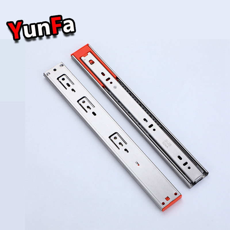 Jieyang Waterproof 45mm SS201 SS304 Ball Bearing Drawer Guides Channel Telescopic Stainless Steel Soft Close Drawer Slide