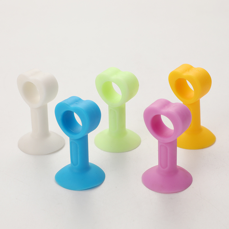 Silent Bedroom Door Stopper for Baby Child Proof Silicone Nail-free Door Doorknob Suction Holder