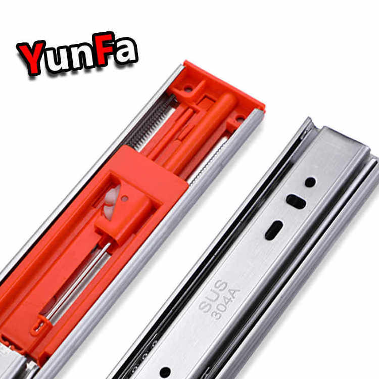 Jieyang Waterproof 45mm SS201 SS304 Ball Bearing Drawer Guides Channel Telescopic Stainless Steel Soft Close Drawer Slide