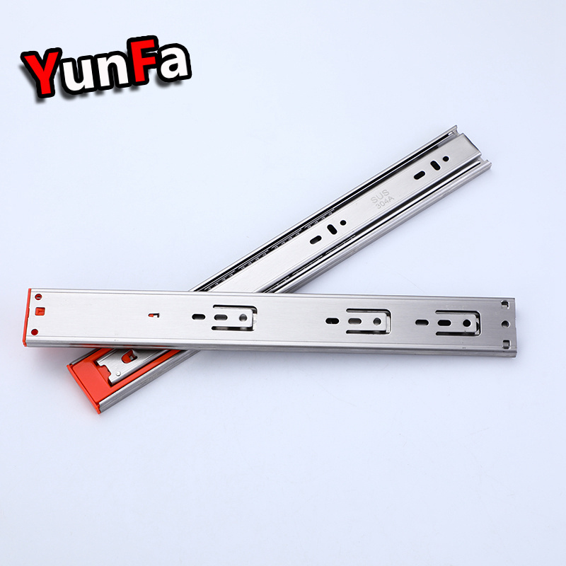 Jieyang Waterproof 45mm SS201 SS304 Ball Bearing Drawer Guides Channel Telescopic Stainless Steel Soft Close Drawer Slide