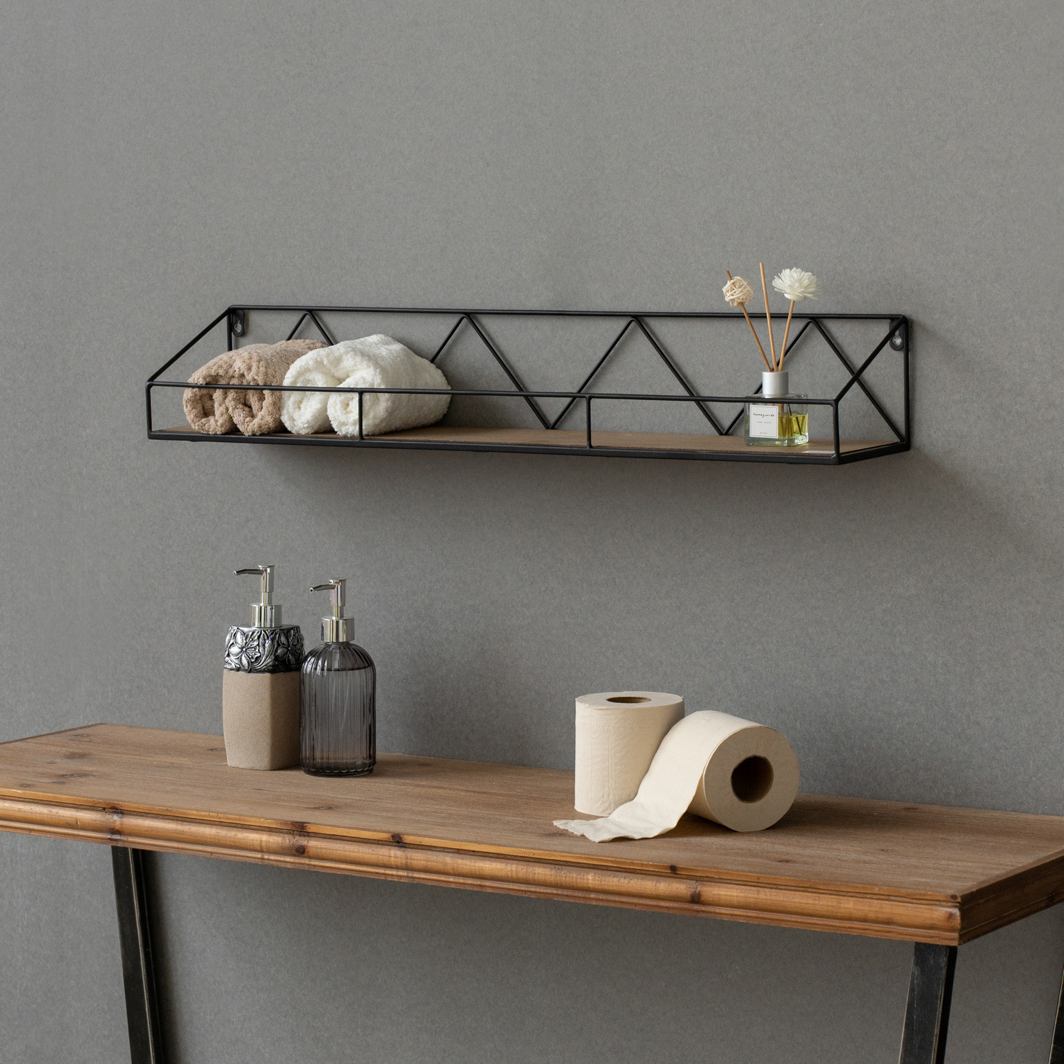 Floating Wall Shelves Rustic Wood Storage Shelf for Bathroom Kitchen Living Room Bedroom