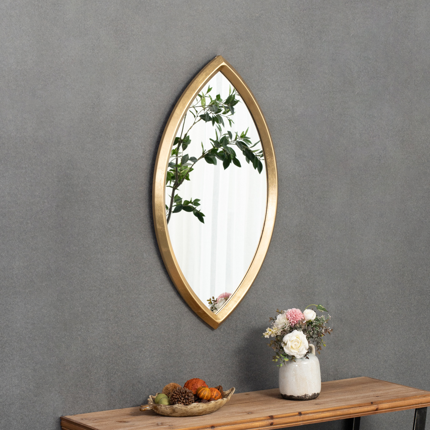 YUNFEI teardrop mirror wall decor irregular mirror gold