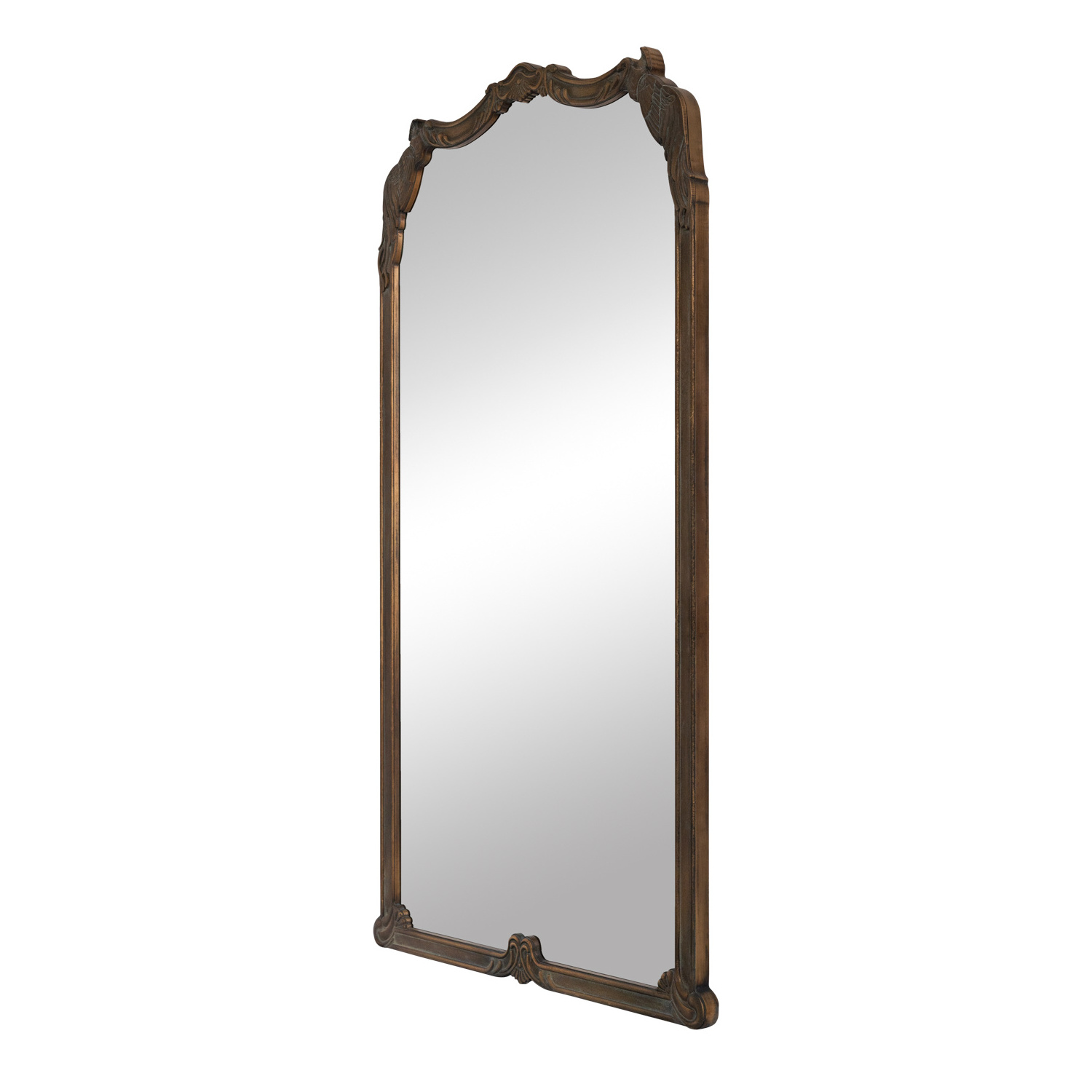 Ornate Villa decor Rectangle stick shape full length mirror Wooden Antique floor mirror