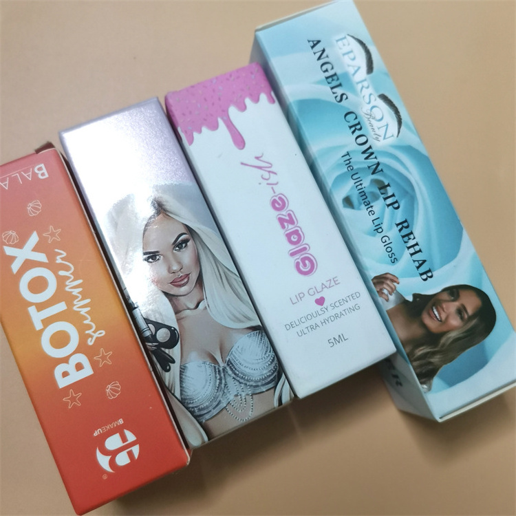 Wholesale Custom Paper Box Transparent Lip Gloss Lipstick Tube Packaging Box Slim Paper Packaging Boxes Printing Paper Packaging