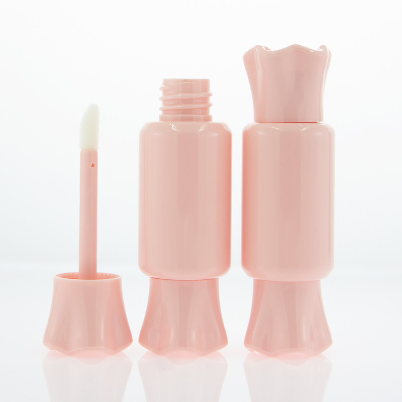 12ml Candy shape cute pink transparent empty lip gloss bottle container clear lipgloss tubes