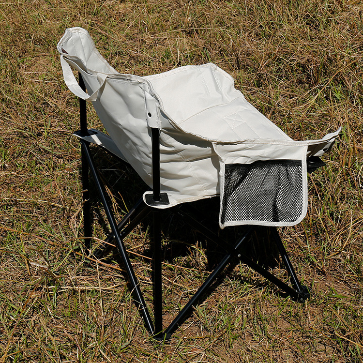 Custom Logo Outdoor Half Moon Chair Ultralight Portable Foldable Double Fabric Camping Chair For Picnic