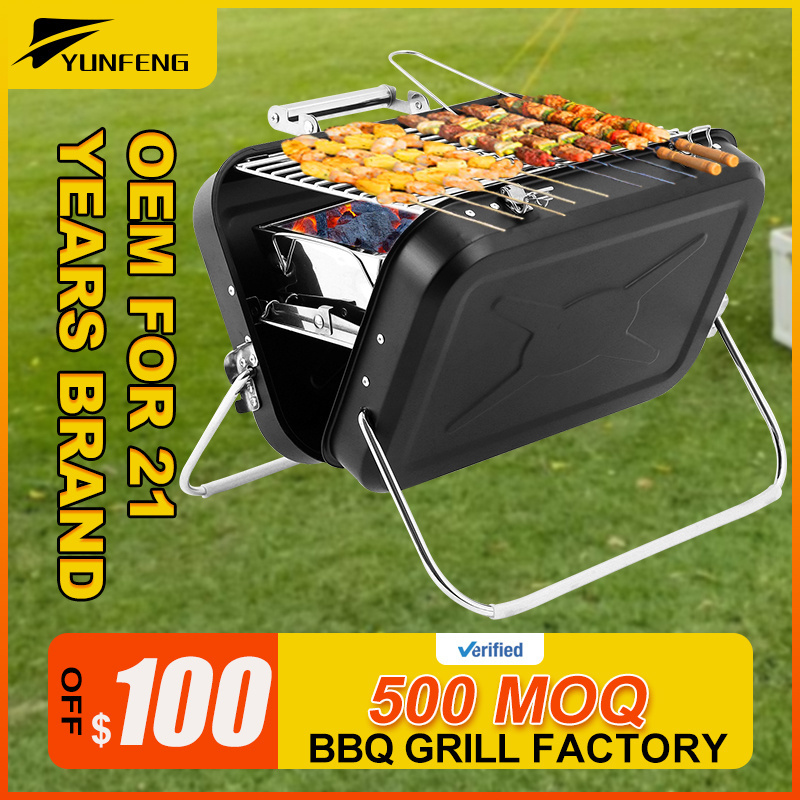 High Quality Outdoor Camping Table Grill Portable Folding Stainless Steel Charcoal Grills BBQ