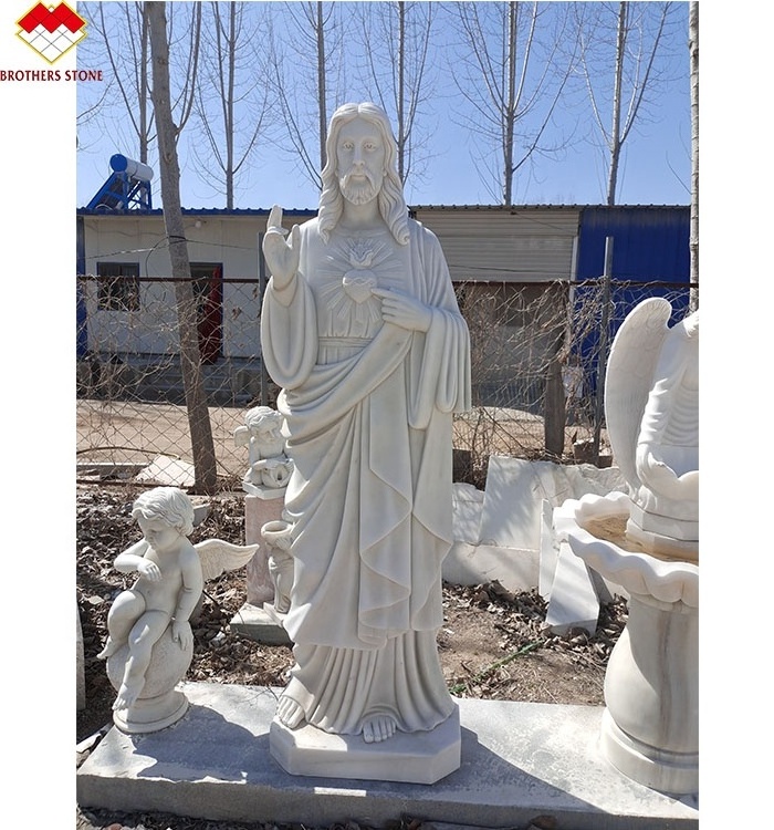 Life size jesus marble stone religious catholic jesus statues white marble statues of jesus christ