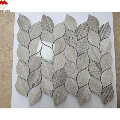 New design wooden veins marble stone mosaic tiles philippines for wall kitchen backsplash and wall flooring tiles