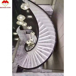 Natural White Marble Staircase Stone Marble Non Slip Steps For Stairs And Risers