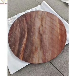 Wholesale Redwood grain verona Red Wood Look marble top center table Customized Natural Quartz Red Marble Top Coffee Table