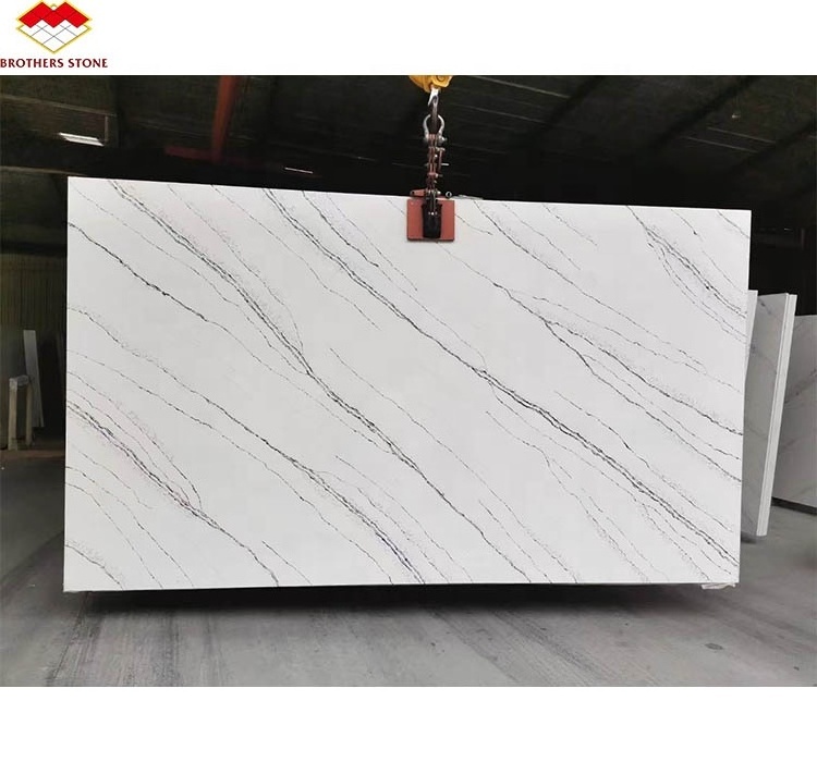 OEM/ODM Quartzo best quality calacatta white quartz stone slab artificial stones quartz countertops for kitchens