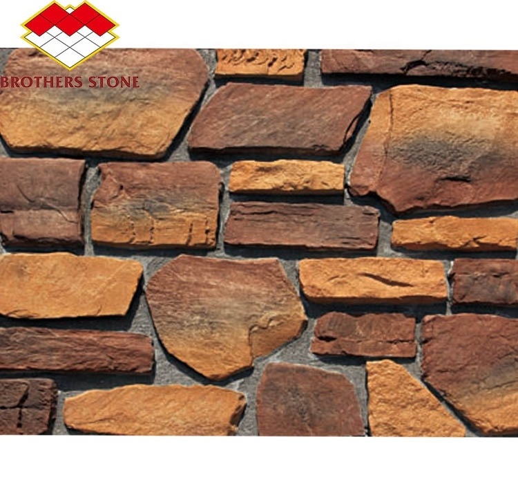 Modern Artificial Faux Stone Wall Panels Outdoor PU Stone