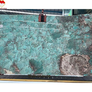 Portomare Quartzite Bright Amazon Green Marble Slabs Multicolor Verde Guatemala Dinner and Coffee Table for Villa