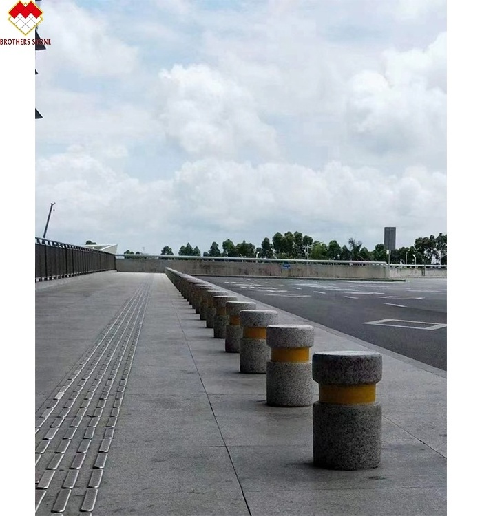 G603 grey granite barricade ball car stop polished surface parking barriers granite stone