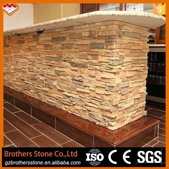 Factory price wholesale faux fur artificial stone dry stack faux tile wall panel