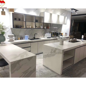 Hot sale  customized Prefab extendable dining table ceramic sintered stone top island countertop