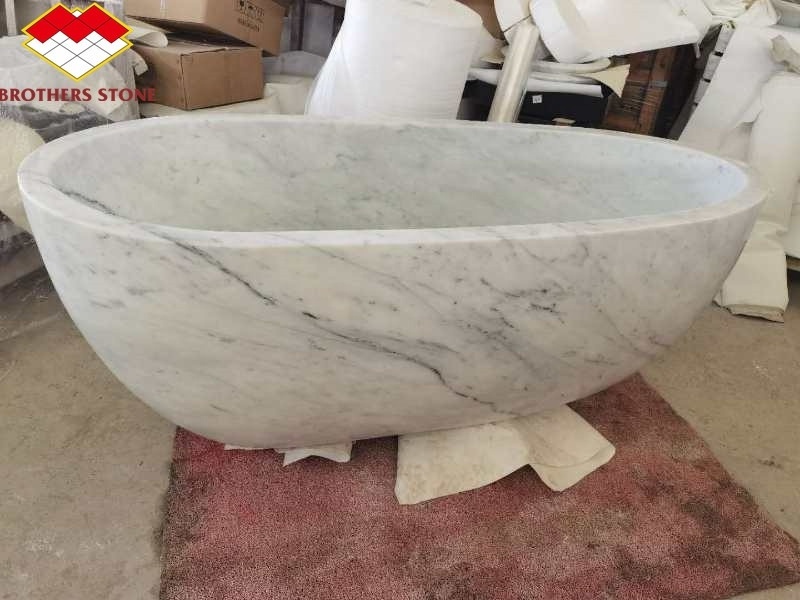 Manufacturer high-end stone black nero marble tub freestanding solid black marble bathtub