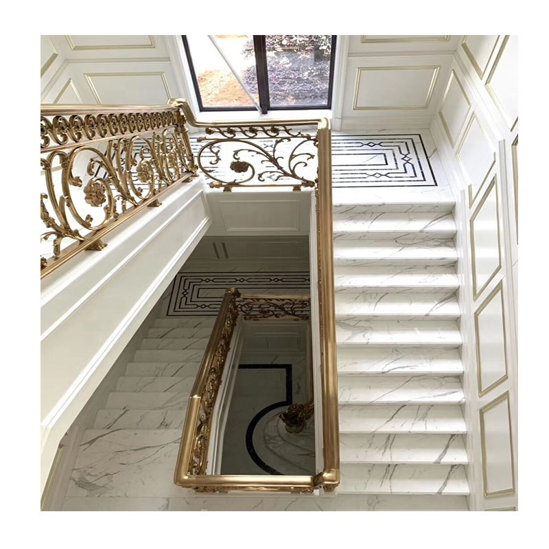 European Design Interior Marble Carved Stair Treads And Risers Italy white marble decorative stair stairs