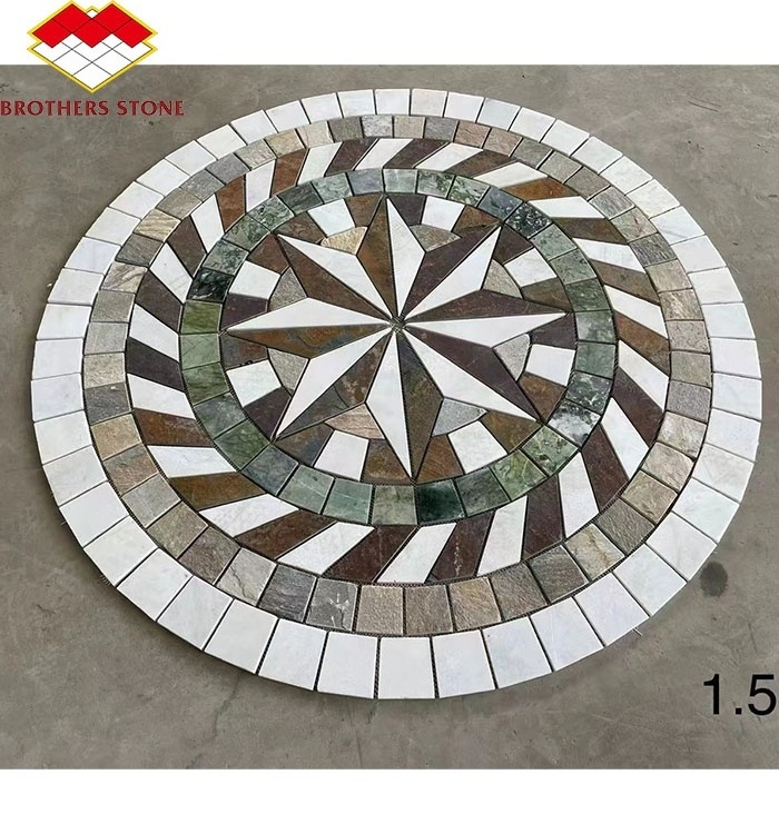 Modern Design Custom Colorful Mosaic medallion Wall and Floor Tile Marble Pool Art Mural